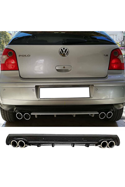 HasAkman Vw Polo Mk4 Siyah Difüzör Çiftli Yuvarlak Egzoz Görünümlü D Tip Difizör