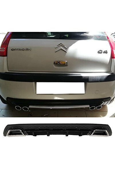 HasAkman Citroen C4 Siyah Difüzör Çiftli Kare Egzoz Görünümlü D Tip Difizör U...