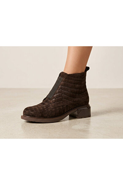 MARCO ROCCO Genuine Leather Suede Elastic Zippered Boots Women's Shoes