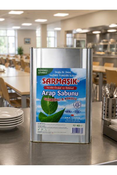 Gliserinli & Kokulu Arap Sabunu, 17kg, %100 Doğal Temizlik Ürünü (Teneke Kutu)