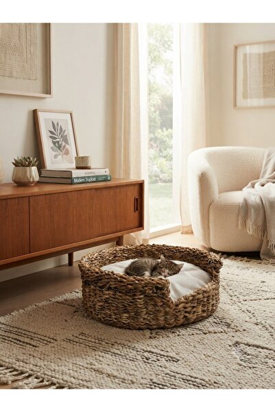 PANALI Natural Wicker Cat / Dog Bed 45 X 16 cm