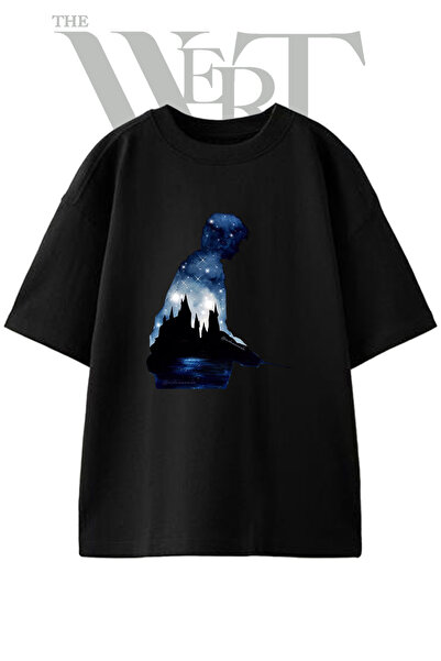 THEWERT Hari Poter Hogwarts dizajn, unisex crna oversize majica