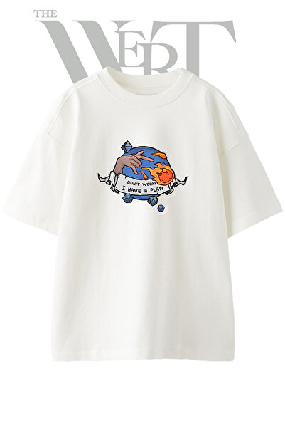 THEWERT Game Master Design Printed Unisex White Oversize T-Shirt