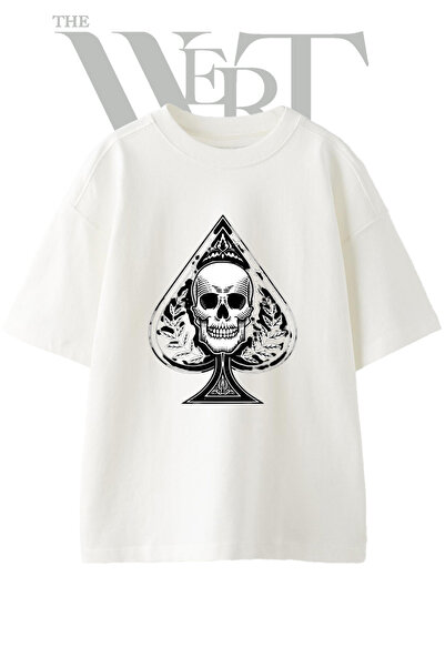 THEWERT Tricou oversize alb unisex cu imprimeu Dry Head Maca Asi Design