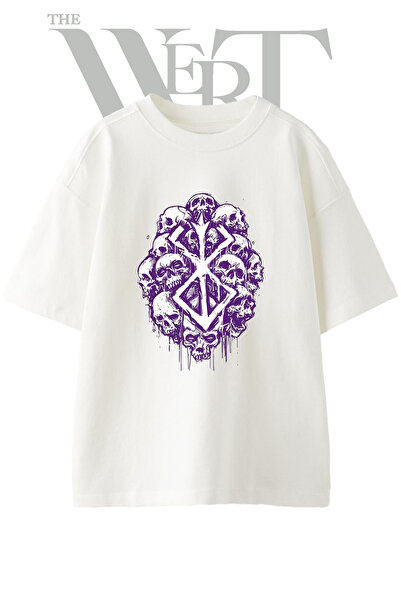 THEWERT Tricou oversize alb unisex cu imprimeu Brand of Sacrifice Design