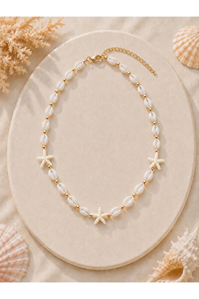 Moonbelle Women's Red Starfish Natural Seashell Necklace