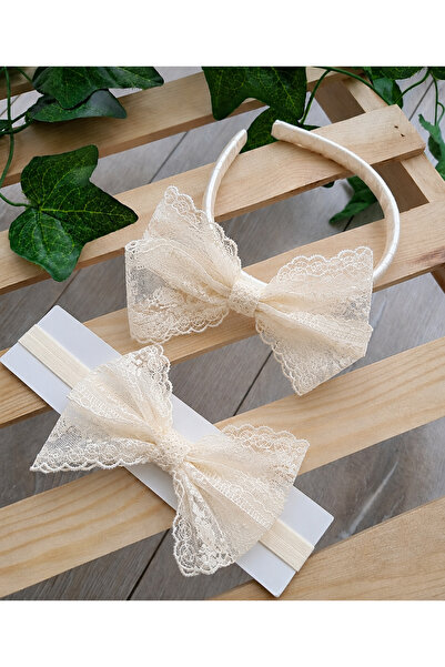 Massaltay Lace Maternity Crown and Newborn Baby Bandana Set – Mother Baby Cro...