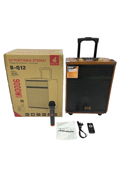Genel Markalar Bluetooth hoparlör kahverengi 50W süper bass kumandalı mikrofonlu karaoke 5-10 saat
