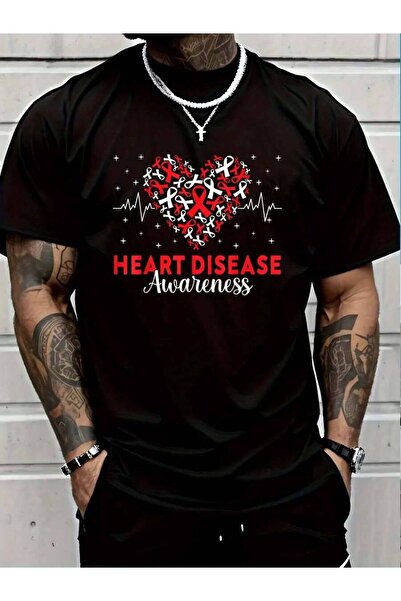 799 100% Cotton Awareness Warriors Red Ribbon Heartbeat T-Shirt Men's Women's...