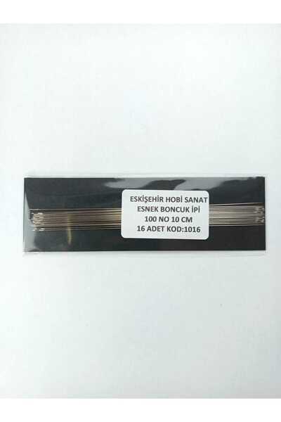 Eskişehir hobi sanat Νούμερο 100 Ασημί 10 εκ. 16 τεμάχια Βελόνα με χάντρες άμ...