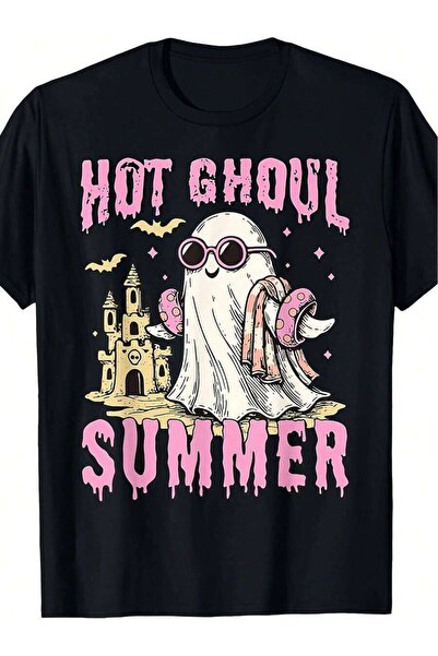 Astogria13 تي شيرت Summerween Hot Ghoul Summer للبالغين، بتصميم ريترو، بأكمام...