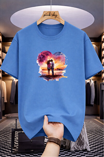 Pink Sky Premium Oversize T-Shirt 100% Cotton Unisex Comfortable Fit Trending...