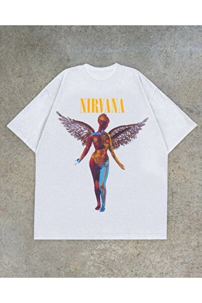 Grafftee Clothing Μπλουζάκι Unisex Oversize με στάμπα Nirvana In Utero