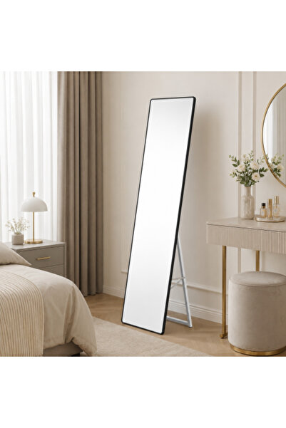 on home مرآة قائمة بإطار أسود - مقاس 160 × 40 سم