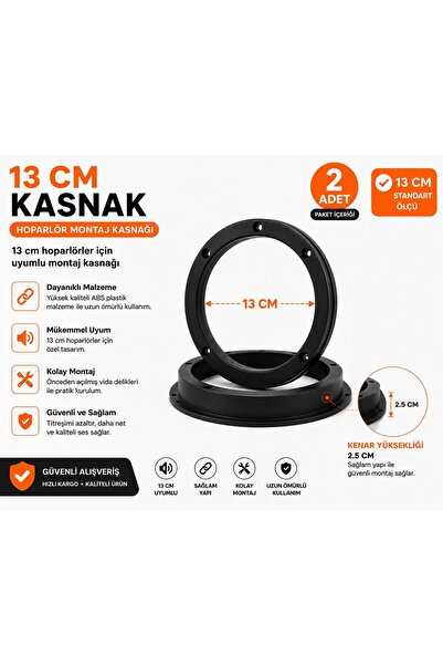 FIRSAT YOLU 13 Cm Hoparlör Yükseltici Kasnak 2'li Set Araç Kapı Hoparlör Mont...