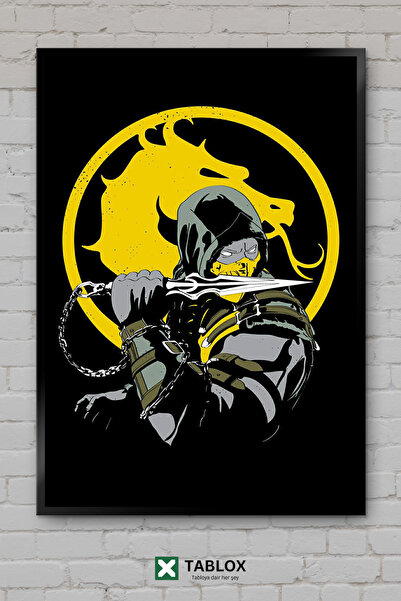 TABLOX Dekorativna MDF slika iz igre Mortal Kombat Scorpion sa drvenim okvirom