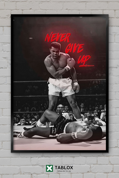 TABLOX Muhammad Ali Bokser Nikada Ne Odustaj Legenda Drveni Okvir Dekorativna...