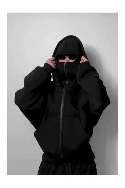 LAND MODA Spirit Samurai Detaliat cu mască completă Cardigan mărime mare