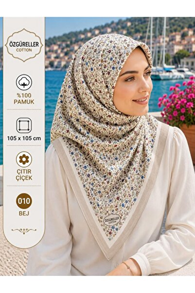 ÖZGÜRELLER 105x105 Çıtır Çiçek Desen %100 Pamuk Tülbent