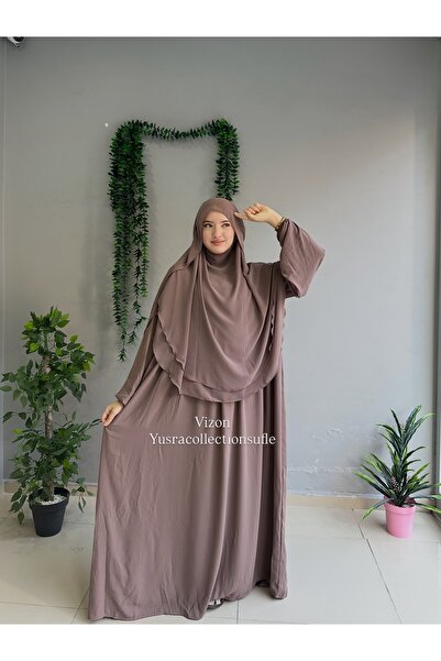 Yüsra Collection Violet Dress and Shaded Soufflé 2-Piece Set