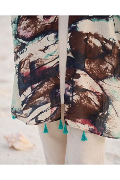 Elit Scarf Elite Pareo Open Front Short Tasseled Pareo