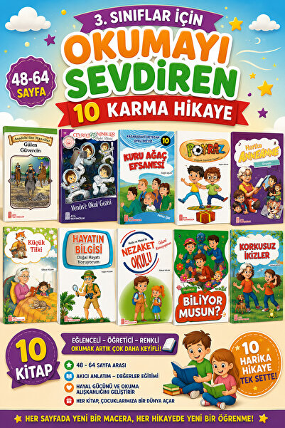 Ata Yayıncılık 3. Sınıf Okumayı Sevdiren 48-64 Sayfalık 10 lu Karma Hikaye Seti