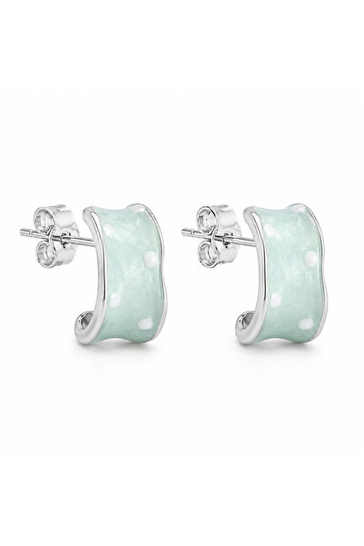 neslyaccessories Mint Polka Dot Earrings Gold