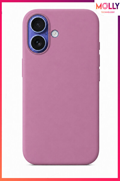 Molly iPhone 16 PLUS İçin Rozalin Liquid İçi Kadife Mat Silikon Kılıf