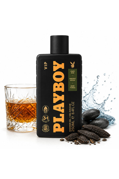 Playboy Gel de duș Playboy® VIP, Aged Rum, Aquatic Notes & Dark Tonka, vegan,...