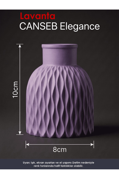 CANSEB Elegance Premium - Lavender Color - Wavy Decorative Vase - 10X8Cm - Ha...