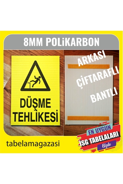 DURAK REKLAM Warning Sign of Fall Hazard A4 20X30 cm