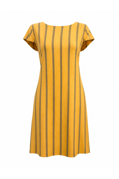PHUTİ COLLECTION Italian Striped Linen Dress