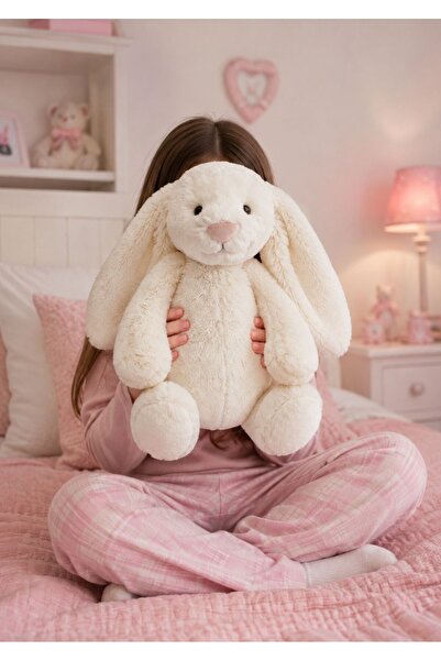 eco sepet Tatlı Tavşan Peluş, Uyku Arkadaşı Peluş Hediyelik Peluş 35 cm Beyaz