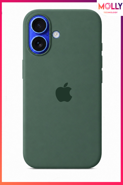 Molly iPhone 17 İçin Elma Figürlü Kaktüs Liquid İçi Kadife Mat Silikon Kılıf