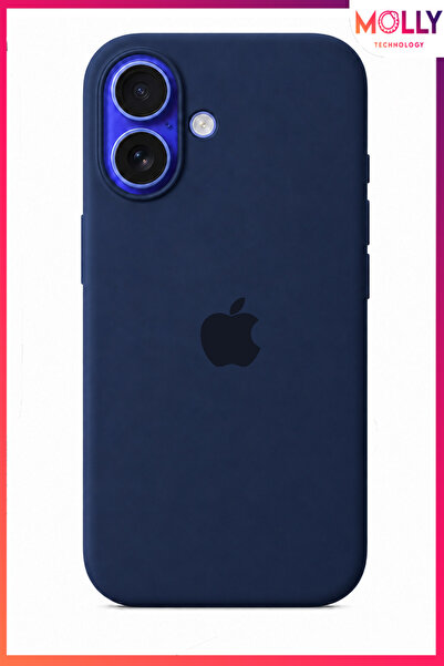 Molly iPhone 17 İçin Gece Mavisi Lansman İçi Kadife Mat Silikon Kılıf