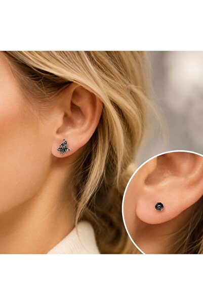 idei Women's stud earrings Top Bottom Set made of metal alloy with crystals, ...