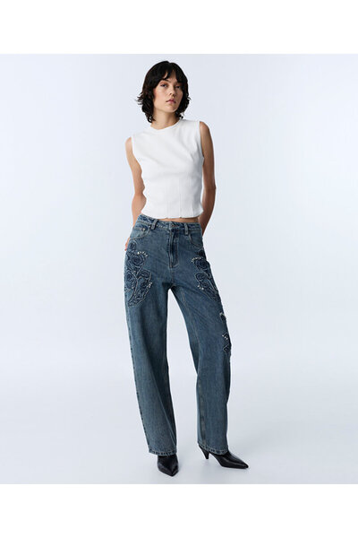 Twist FLORAL PATCH'Lİ JEAN PANTOLON