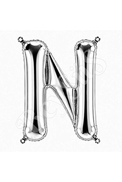 BeySüS Letter N Foil Balloon Silver Color (100 cm)