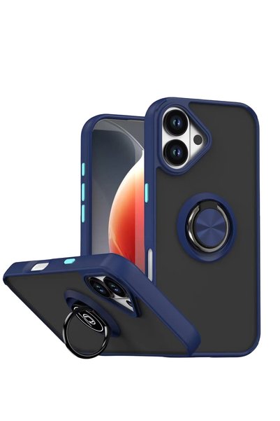 New Face غطاء سيليكون ACONCEPT iPhone 17 Montreal مع حلقة (100707) - أزرق داكن