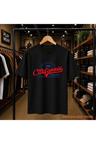 playwear California 1781 Printed 100% Cotton Oversize Loose Regular Fit Crew ...