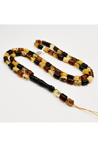 Generic Brand Mackintosh Amber Rosary – 69 Beads 8-10.5mm Multicolor Barrel P...