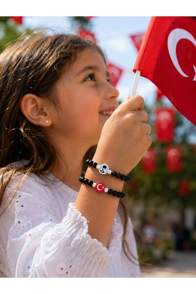 Karlay 2'li Atatürk & Türk Bayrağı Çocuk Bileklik Takımı (29 Ekim, 23 Nisan, ...
