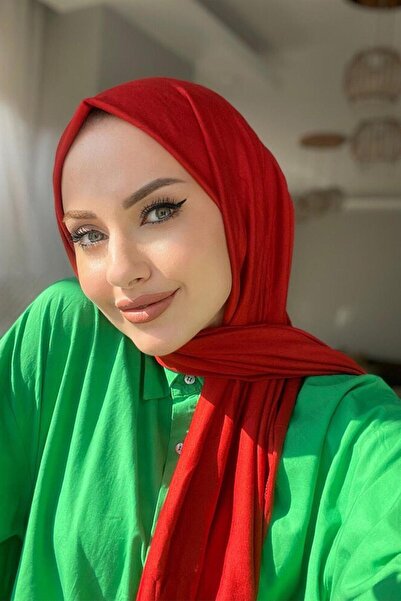 müqofficial Combed Cotton Shawl - Red