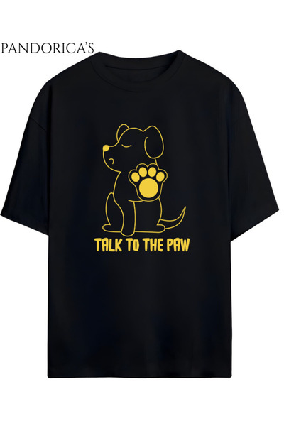 Grafftee Clothing تي شيرت قطني للجنسين مطبوع عليه "TALK TO THE PAW" مكتوب علي...