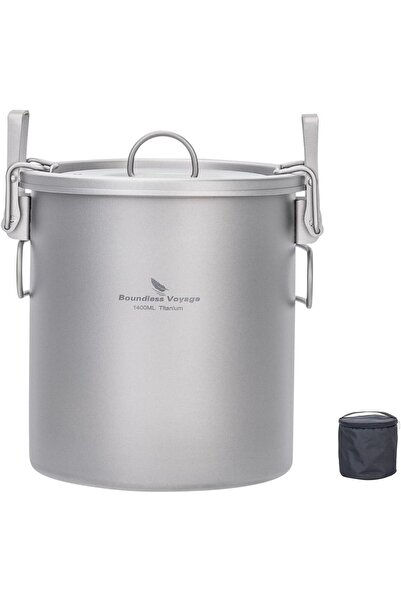 Boundless Voyage Oală de camping multifuncțională, 1,4 L, 14 x 13 x 13 cm, Titan