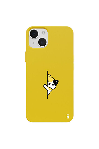 Casen iPhone 11 Sarı Lansman Renkli Silikon Cat Lover Kedi Tasarımlı Kamera K...
