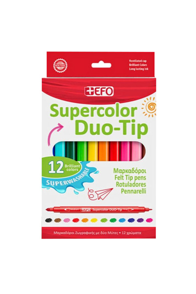 OEM ΜΑΡΚΑΔΟΡΟΙ +EFO SUPERCOLOR DUO-TIP 12τεμ.