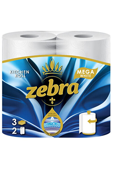 Zebra ΧΑΡΤΙ ΚΟΥΖΙΝΑΣ 2 ΡΟΛΑ 3Φ - (MEGA)
