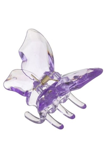 ivokid Clamă de păr cu fluture de cristal lila pentru femei, 8cm