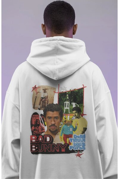 SEVBANO Bad Bunny Rapper Singer Back Printed Unisex Oversize Premium Hoodie
